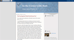 Desktop Screenshot of inthecornerwithmatt.blogspot.com