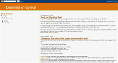 Desktop Screenshot of lessonsinlyrics.blogspot.com