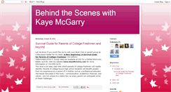 Desktop Screenshot of behindthesceneswithkayemcgarry.blogspot.com