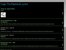 Tablet Screenshot of cagetheelephantlyrics.blogspot.com