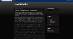 Desktop Screenshot of kaloritabeller.blogspot.com