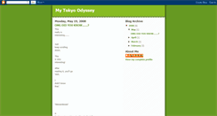 Desktop Screenshot of mytokyoodyssey.blogspot.com