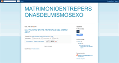 Desktop Screenshot of matrimonioentrepersonasdelmismosexo.blogspot.com