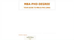 Desktop Screenshot of mba-phd-degree.blogspot.com
