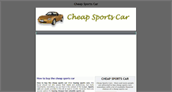 Desktop Screenshot of cheap-sports-car.blogspot.com