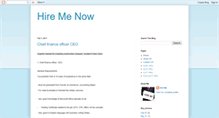 Desktop Screenshot of now-hire-me.blogspot.com