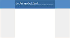 Desktop Screenshot of howtostopapanicattack.blogspot.com