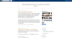 Desktop Screenshot of mathematicallinguistics.blogspot.com