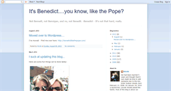 Desktop Screenshot of benedictlikethepope.blogspot.com