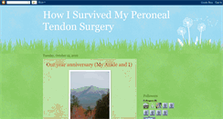 Desktop Screenshot of howisurvivedmyperonealtendonsurgery.blogspot.com