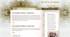 Desktop Screenshot of lifeofalistmaker.blogspot.com