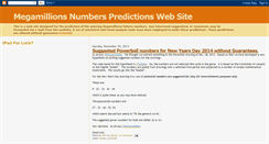 Desktop Screenshot of megamillionspredictions.blogspot.com
