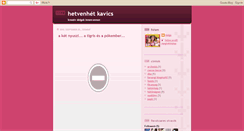 Desktop Screenshot of hetvenhetkavics.blogspot.com