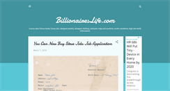 Desktop Screenshot of billionaireslife.blogspot.com