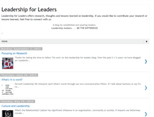 Tablet Screenshot of leadershipforleaders.blogspot.com