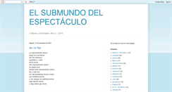 Desktop Screenshot of elsubmundodelespectaculo.blogspot.com