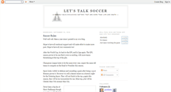 Desktop Screenshot of lets-talk-soccer.blogspot.com