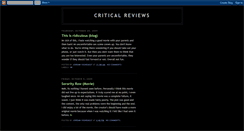 Desktop Screenshot of criticalentertainmentreviews.blogspot.com