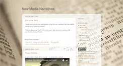 Desktop Screenshot of newmedianarrativesonline.blogspot.com