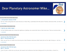 Tablet Screenshot of dearplanetaryastronomermike.blogspot.com