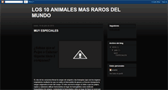 Desktop Screenshot of los10animalesmasrarosdelmundo.blogspot.com