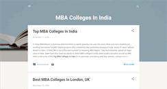 Desktop Screenshot of mbacollegesinindia.blogspot.com