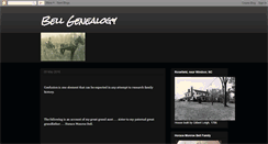 Desktop Screenshot of bellgenealogy.blogspot.com