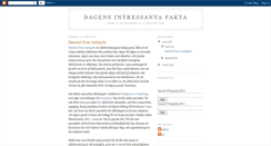Desktop Screenshot of dagensintressantafakta.blogspot.com
