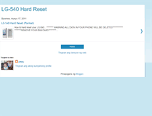 Tablet Screenshot of lg-540hardreset.blogspot.com
