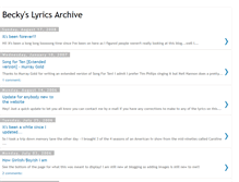 Tablet Screenshot of beckyslyricsarchive.blogspot.com