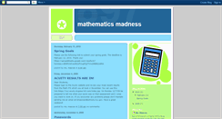 Desktop Screenshot of mathematicsmadness.blogspot.com