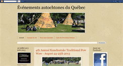 Desktop Screenshot of evenementsautochtonesduquebec.blogspot.com