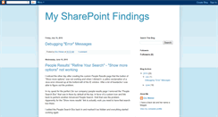 Desktop Screenshot of mysharepointfindings.blogspot.com