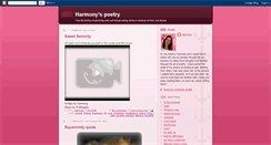Desktop Screenshot of harmonyspoetry.blogspot.com