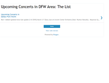 Tablet Screenshot of maindfwconcertlist.blogspot.com