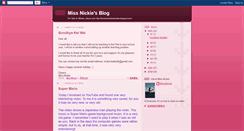 Desktop Screenshot of ilovemissnickie.blogspot.com