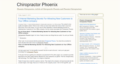 Desktop Screenshot of chiropractorphoenix.blogspot.com