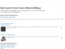 Tablet Screenshot of bestgamecheatcode.blogspot.com