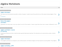 Tablet Screenshot of algebra-worksheets.blogspot.com