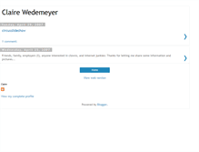 Tablet Screenshot of clairewedemeyer.blogspot.com