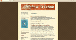 Desktop Screenshot of highestwisdomblog.blogspot.com