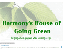 Tablet Screenshot of harmonyshouseofgoinggreen.blogspot.com