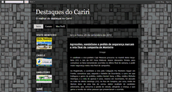 Desktop Screenshot of destaquesdocariri.blogspot.com