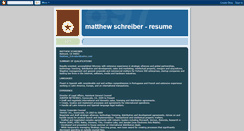 Desktop Screenshot of matthewdschreiber-resume.blogspot.com