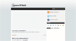 Desktop Screenshot of mathlover1.blogspot.com