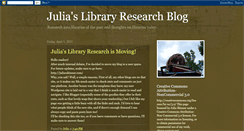 Desktop Screenshot of juliaslibraryresearch.blogspot.com