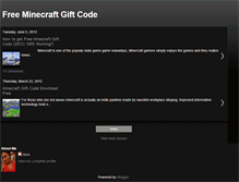 Tablet Screenshot of freeminecraftgiftcode-meik.blogspot.com