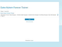 Tablet Screenshot of dukenukemforevertrainer.blogspot.com