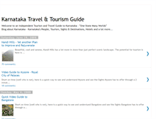 Tablet Screenshot of karnataka-travel-tourism.blogspot.com
