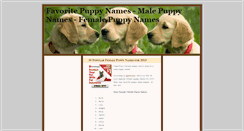 Desktop Screenshot of favorite-puppy-names.blogspot.com